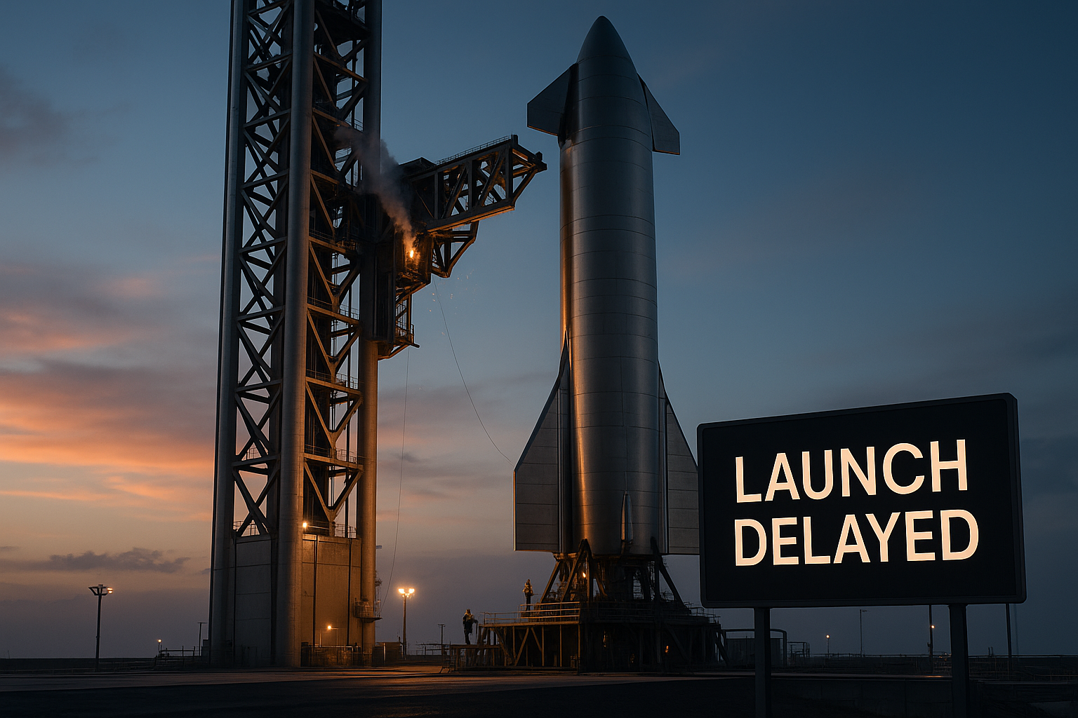 SpaceX Postpones Redesigned Starship Launch After Tower Malfunction